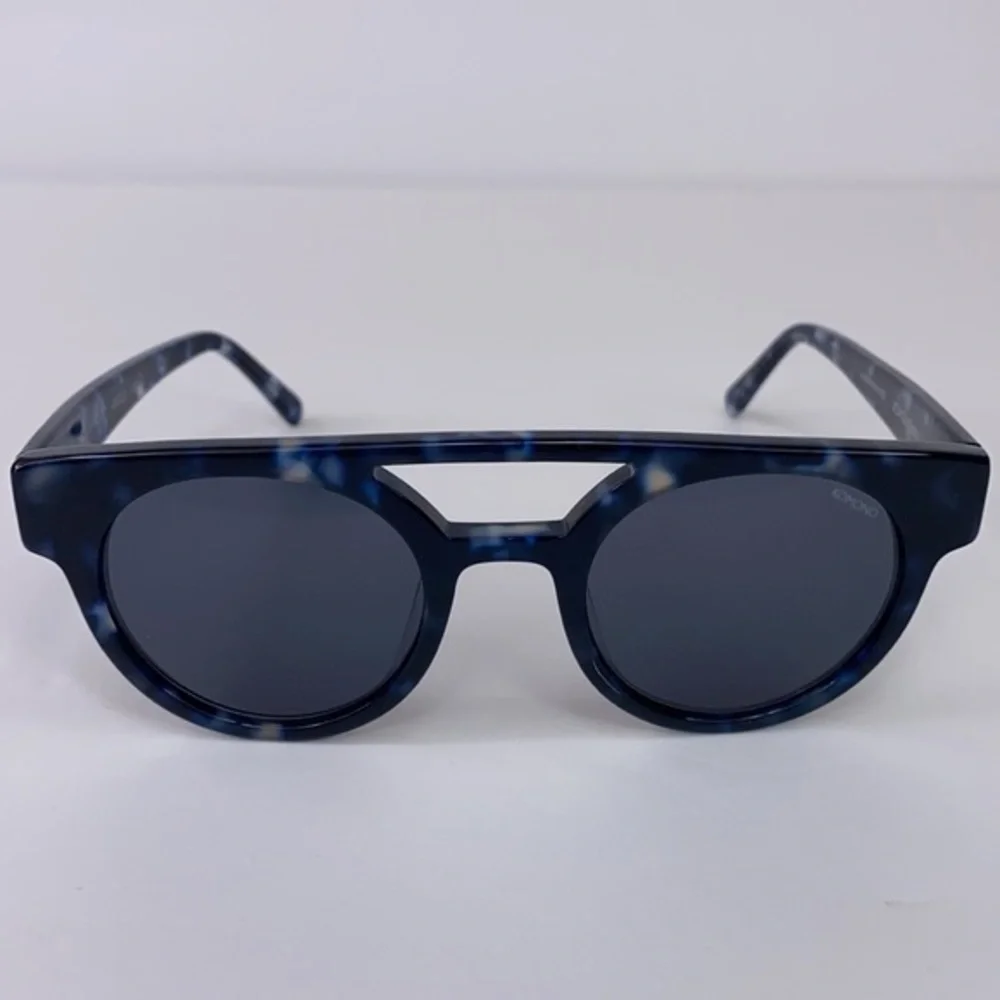 New KOMONO DREYFUSS Blue Black tortoise Sunglasses NWT round